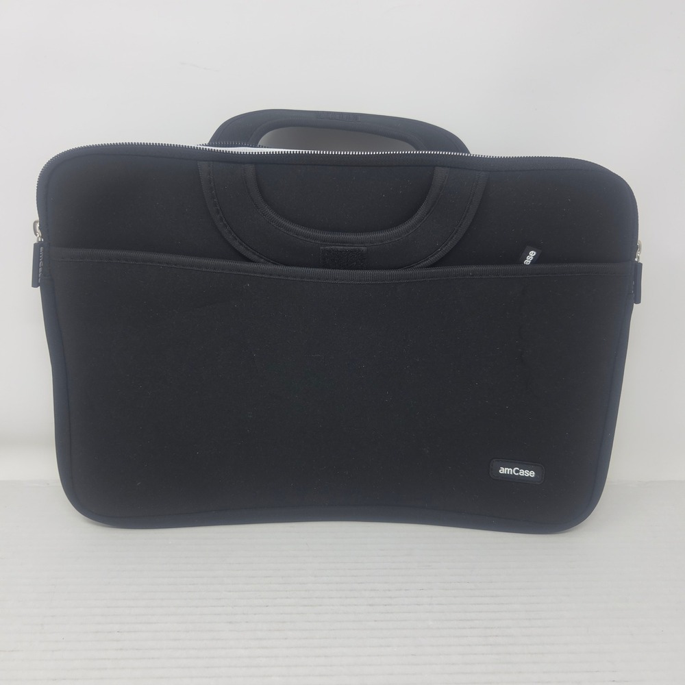 amCase Laptop Sleeve Unisex 15in Black Padded Handle Minimalist 151